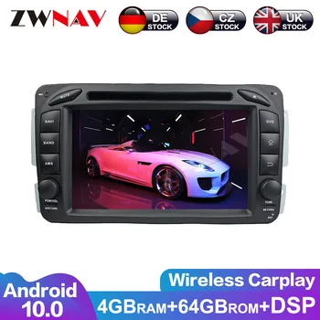 Carplay Android 10.0 Ekrano Automobilio Multimedia DVD Grotuvo BENZ C-Class W203 2000-2004 GPS Navi 