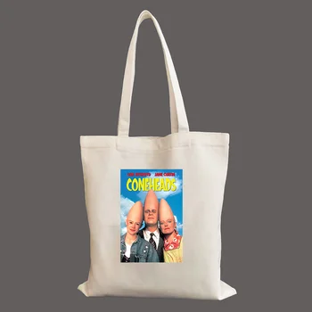 Coneheads Filmo Plakatas Asmeninį Užsakymą Drobė Maišelis Atsitiktinis Pirkinių Krepšys Pritaikytas Didelės Talpos Nešti Maišą moterų drobė maišelis