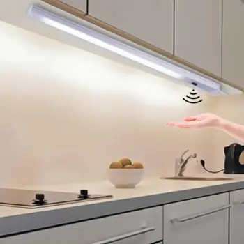 Dega Virtuvė Ranka Valyti LED Juosta 12V Šviesos Spinta, apšvietimas Pagal Kabineto Apšvietimo Vertus Garbanojimo Judesio Jutiklis Lempos aliuminio