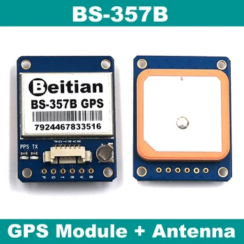 Didelio Tikslumo GPS modulis su antena, RS232 lygis GPS Antena,Statyti 4M FLASH,GPS imtuvas BS-357B