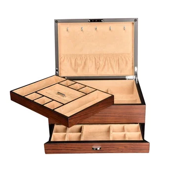 Didmeninės prekybos Mediena ir senovinių klasikinių Stalčiai Papuošalų laikymo Dėžutė Organizatorius logotipą