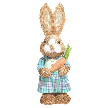 Easter Bunny Dirbtiniai Šiaudeliai Triušis papuošimai Velykų Tema Dekoracijos Sode Vestuvių Papuošalai Amatų