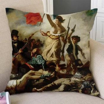 Eugene Delacroix Prancūzų Romantizmo Laisvės Sukelti Žmonių Visame Pasaulyje Žinomų Naftos Tapyba Meno Pagalvės Užvalkalą Sofa Apdailos Pagalvėlė Padengti