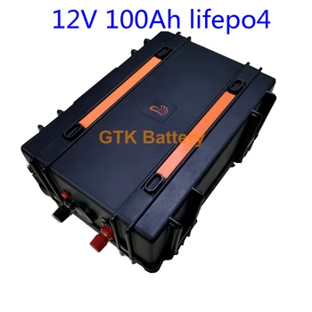 GTK 12V 100AH Lifepo4 akumuliatorių 100A BMS pastatytas 4S 12.8 V Golfo krepšelį EV RV Saulės energijos saugojimo baterijos+10A įkroviklis