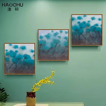 HAOCHU Abstraktus Mėlyna Gėlė Akvarelė Modelį, Namų Dekoro Nuotraukos Baras Drobės plakatus Aliejaus Tapybai Miegamasis spausdinti alyvos neįrėminti