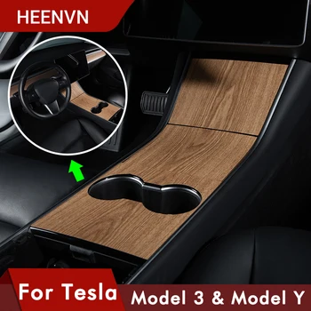 Heenvn Model3 Automobilių Konsolė Wrap Įklija, Tesla Model 3 Y Medienos Konsolės Grūdų Reikmenys Tesla Model Trijų priedų