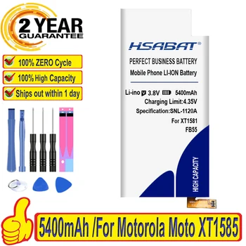 HSABAT Top Brand 100% Naujas 5400mAh Baterija Motorola Moto FB55 XT1585 XT1581 per sekimo numerį
