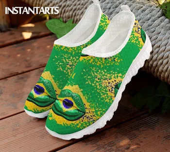 INSTANTARTS Brazilijos Vėliava Spausdinti Mados Dizaino Ponios Vasaros Atsitiktinis Kvėpuojantis Sportbačiai Butas Ne Vandeniui Slaugos Batai zapatos