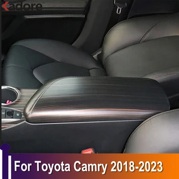 Interjero Aksesuarai, Automobilių Pirštinės Porankiu Saugojimo Dėžutės Dangtelio Apdaila Toyota Camry 2018-2021 2022 2023 Medienos grūdų