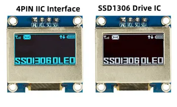 IPS 0.96 colių 4PIN Mėlyna/Balta/Geltona Mėlyna OLED Ekrano Modulis Su Shield Padengti SSD1306 Ratai IC 3.3 V, IIC Sąsaja 128*64