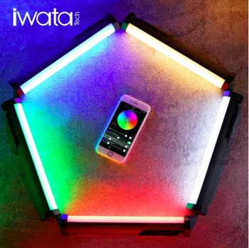 IWATA Meistrų Meistras S 6W Kompaktiškas RGB LED Vamzdis Šviesos Nešiojamas Delninis Fotografija Apšvietimo Stick Telefono APP Kontrolės