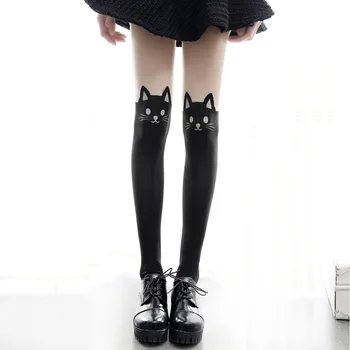 Japonijos Sen moterų linija animaciją kačių spausdinimo susiuvimo kojinės cute girl studentų Meng COS kojinės dugno kojinės moteriškos Pavasario