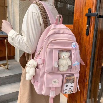 Japonų Stiliaus Mokyklos Kuprinė Schoolbags už nepilnametės Multi Kišenės Naujas Harajuku Kawaii Didelės Talpos, Moterims, Kuprinės