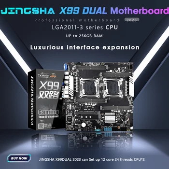 JINGSHA X79Dual-S8 Aštuonių Kanalų E-ATX Dual CPU LGA2011 Plokštė Paramą dviejų E5 V1V2 DDR3 ECC REG 256G X79 Mobo M. 2 SATA