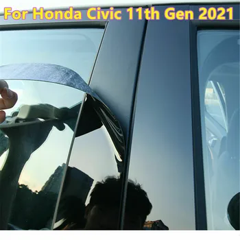 Juoda Durų Lango Ramstis Pranešimų Padengti Trim Kit Lipdukas Honda Civic 11 Gen 2021-2022 Automobilių atsarginės Dalys, Automobilių Priedai