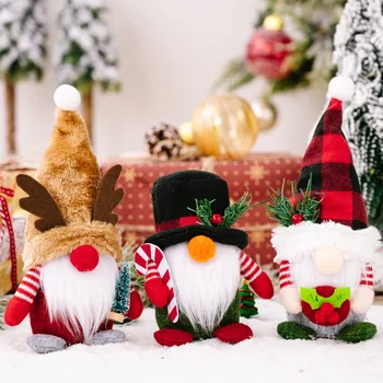 Kalėdų Grotelės Skrybėlę Miško Vyras Beveidis Gnome Lėlės Dovanos, Kalėdų papuošalų, Namų elnių ragai Nykštukas Rudolph Lėlės Naujųjų Metų 2023