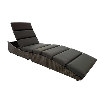 Lauko Terasoje Vytelių Sunbed patalpų kambarį recliner kėdės su Tamsiai Pilka Pagalvėlės Poliesterio 79