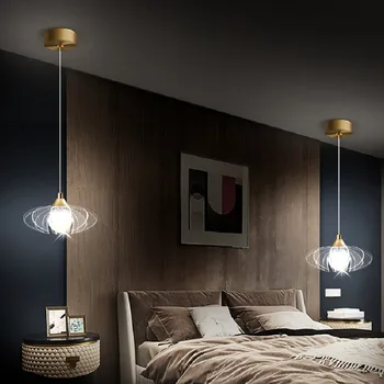 LED pakabukas lempa prabanga Šiaurės Valgomasis Modernus Aukso Apdaila, Valgomasis, Miegamasis, Studijų, vienalaikio Dvipusio ryšio Laiptai Kambarį šviesos