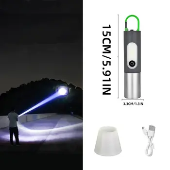 LED Įkrovimo Tactical Laser Žibintuvėlis Stiprios Blykstės Šviesos Lauko Daugiafunkcinis Kempingas Apšvietimas Baltos spalvos Lazerio Darbas Žibintai