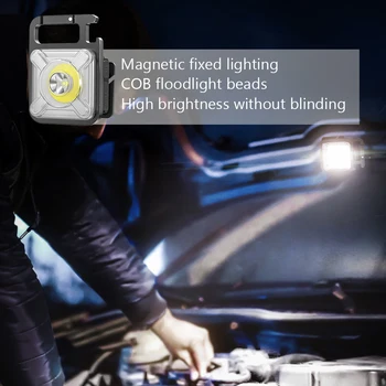 LED Žibintai Daugiafunkcinis COB SMD Skrybėlę Įrašą Šviesos Tipas-C USB Įkrovimo Vandeniui IPX4 Butelio Atidarytuvas, Lauko Kempingas, Žygiai