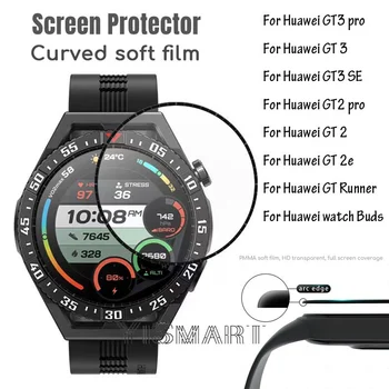 Lenktas Apsauginė Plėvelė Huawei Žiūrėti GT3 GT2 pro,GT 3 2e Full Screen Protector Padengti Huawei Žiūrėti Pumpurai,GT 3 SE,GT Runner