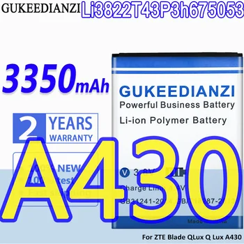 Li3822T43P3h675053 3350mAh Didelės Talpos GUKEEDIANZI Baterija ZTE Blade QLux Q Lux A430 Q Lux Įkraunamas Baterijas Baterij