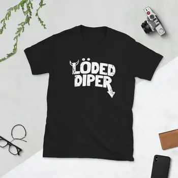 Loded Diper Trumpas Rankovėmis Unisex Marškinėliai