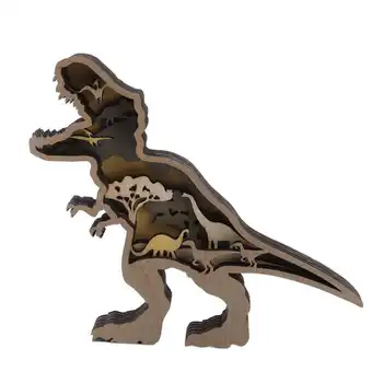 Medinė Skulptūra Dinozaurų Medienos Dinozaurų Ornamentas, Atsparus Korozijai Namų ar Biuro Apdailos