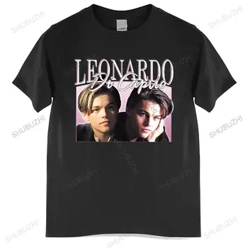 Medvilnės Marškinėlius mens vasaros Viršūnes Unikalus Klasikiniai Medvilniniai vyriški Leonardo Dicaprio Vyrų T Shirts Vyras Brand T-shirt didesnio dydžio
