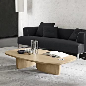 Medžio masyvo diskinės minimalistinis modernus Nordic kavos staliukas kambarį mažų vienetų apskritojo stalo baldai