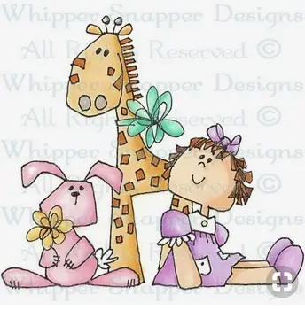 Mergaitę ir Žirafa Skaidrus Silikoninis Antspaudas Antspaudas, 