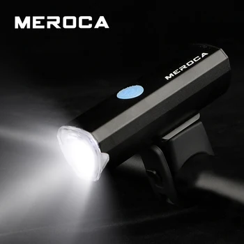 MEROCA Dviračių Šviesos Aliuminio USB Įkrovimo Kalnų Keliais Dviračiu, Priekinių automobilio žibintų naktį jojimo stiprios šviesos žibintuvėlis dalys