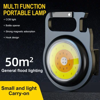 Mini LED Žibintuvėlis Darbo Įkrovimo Šviesos Akinimo COB Pultelio Šviesos Nešiojamas Žibintuvėlis Lauko Kempingas Mažas Šviesos Kamščiatraukis