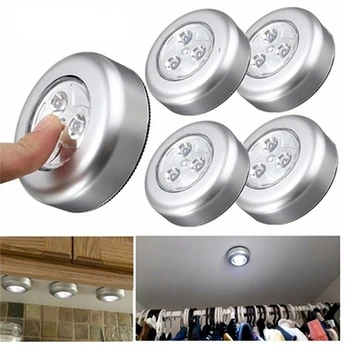 Mini Touch Kontrolę, Naktį Šviesos Spinta, Miegamojo, Laiptai, Virtuvės Belaidžio LED Kabinetas Šviesos Baterija Spinta Šviesos 2-3 VNT
