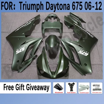 Motociklo Purvasargiai Komplektas Triumph Daytona 675 2006 m. 2007 m. 2008 m. 2009 m. 2010 m. 2012 m. 675R 2006-2012 Kėbulo Purvasargiai Nustatyti, Žalia
