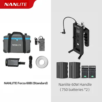 Nanguang Nanlite Forza 60 60B LED Blykste Lemputė 60W 2700K-6200K Lauko Monolight COB Apšvietimas, Blykstė Blykstės lempos Bi Spalva