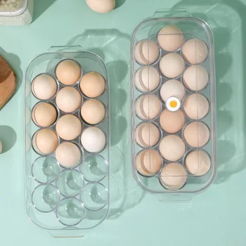 Naudinga Kiaušinių Organizatorius Didina Kiaušinių Laikymo Dėžutė Sandariai Didelės Talpos 16 Tinklų Temperatūrai Atsparia Kiaušinių Dėklas