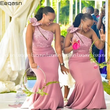  Nauja Soulder Bridesmaid Dresses Ilgai Afrikos Vakaro Suknelės, Vestuvių Svečių Tarnaitė Garbės Suknelė su Laivapriekio Plius Dydis