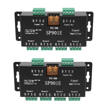 Naujas 2X SP901E LED Pikselių WS2812B WS2811 SPI Signalo Stiprintuvas Kartotuvas Už WS2813 SK6812 WS2815 WS2801 SK9822 ir Tt, Visi RGB