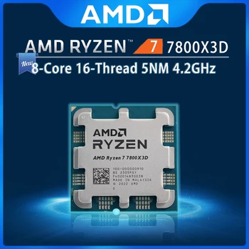 NAUJAS AMD Ryzen 7 7800X3D R7 7800X3D 4.2 GHz 8-Core 16-Sriegis CPU Procesorius 5NM 96M 100-100000910 Lizdas AM5 Be ventiliatoriaus
