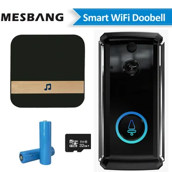 Naujas wifi vaizdo doorbell bevielio baterijos vaizdo duris telefono ryšio smart durų bell kamera su TF kortelę varpelių nemokamas pristatymas