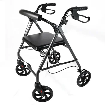 Naujo Dizaino Aukštos Kokybės Aliuminio Pėsčiomis Rollator Lankstymo Walker Rollator Walker Sulankstomos Sėdynės Su Vyresnio Amžiaus Neįgaliesiems