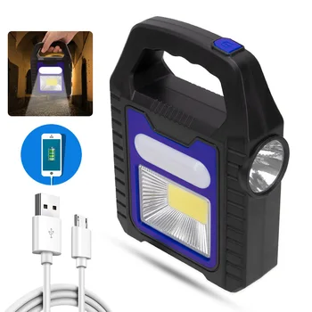 Nešiojamas Saulės Žibintų COB LED Darbo Lempa Degiklio Galia Banko Vandeniui Pagalbos Dėmesio centre USB Įkrovimo Lauko Kempingas