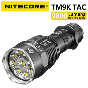 NITECORE TM9K BLSK 9800 liumenų stiprios šviesos taktinis žibintuvėlis, built-in baterijos (nenuimamas), naudoti C-tipo USB įkrovimas