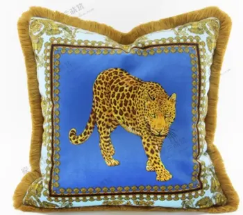 Pagalvėlė Padengti Aksomo Tigras Dvigubo Spausdinimo Užvalkalas Namų dekoro Geometrinis Pagalvės Dangtelis Sofa