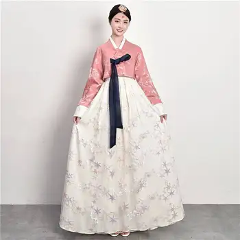 Palace korėjos Tradicinis Kostiumas Moterims, Elegantiška Prabanga Hanbok Suknelė Princesė Cosplay Anicent Retro Ilgas Chalatas, Vestuvės