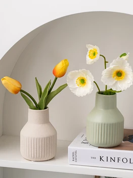 Papuošalai ins vėjo keramikos maža vaza gėlių kompozicijų vyresnysis prasme vaza sausų gėlių darbastalio papuošalai Šiaurės šalių namų puošybai