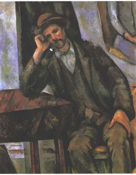 Paul Cezanne Aliejaus Tapybai Reprodukcijai,rankų darbo aliejaus tapybai,vyras-rūkymas--vamzdis,drobė, aliejus, tapyba
