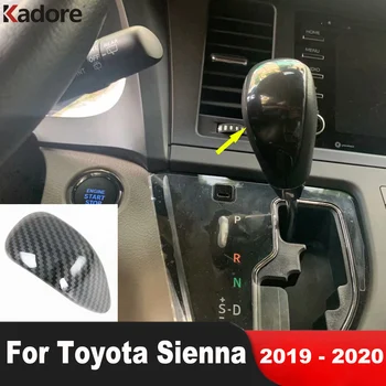 Pavarų Perjungimo Rankenėlę, Galvos Dangtelis, Apdaila Toyota Sienna 2019 2020 M. Anglies Pluošto Pavarų Apima Rėmo Interjero Aksesuarai NE modelis