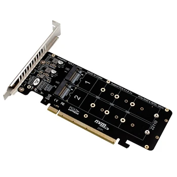 PCIE 4.0 Dual-Disko Pciex16 M. 2 M-Key NVME SSD Plėtra Kortele,Palaiko 4 Nvme M. 2 M Klavišą 2280 SSD